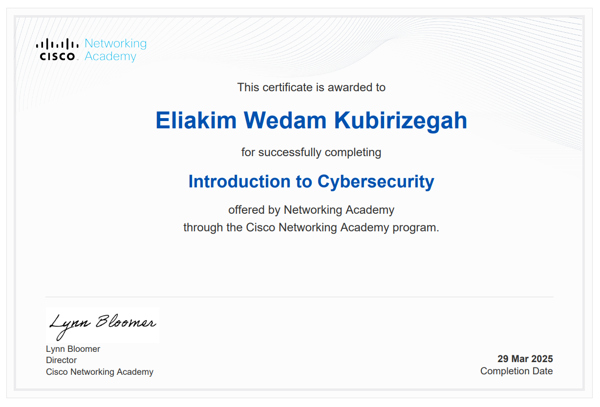 Introduction to Cybersecurity