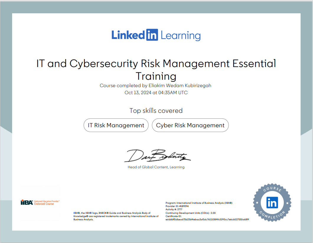 IT and Cybersecurity Risk Management Essential Training