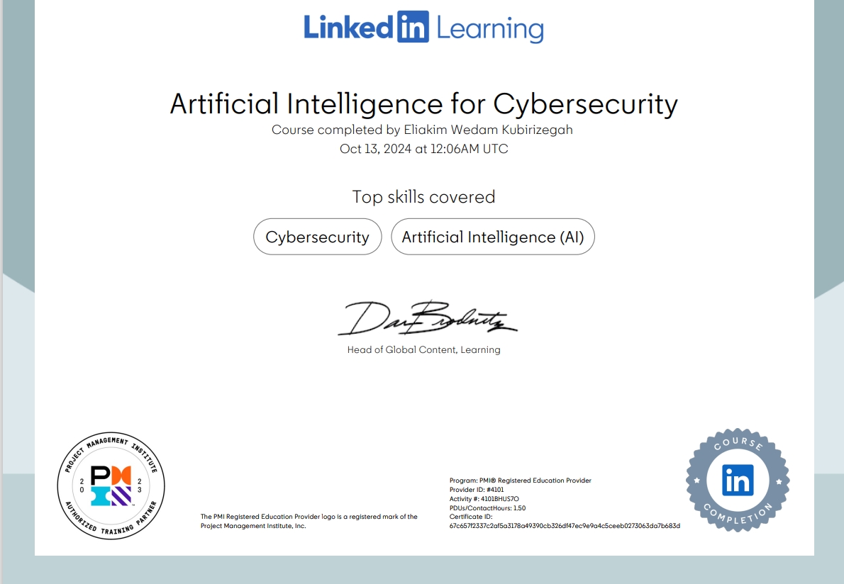 Artificial Intelligence for Cybersecurity